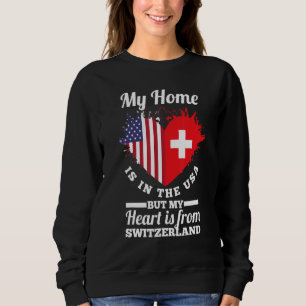 Sudadera Suiza Mi Casa Está En Eeuu Pero Mi Corazón Es De E