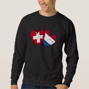 Sudadera Suiza Países Bajos Corazones Bandera Suizo Holandé