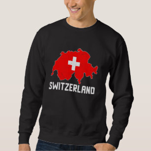 Sudadera Suiza Suiza Suiza Mapa Bandera Ropa Orgullo