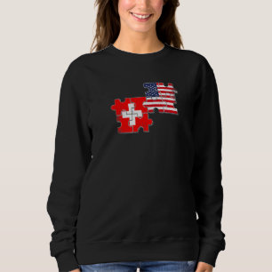 Sudadera Suiza Usa Love Roots Bandera Suiza Estadounidense