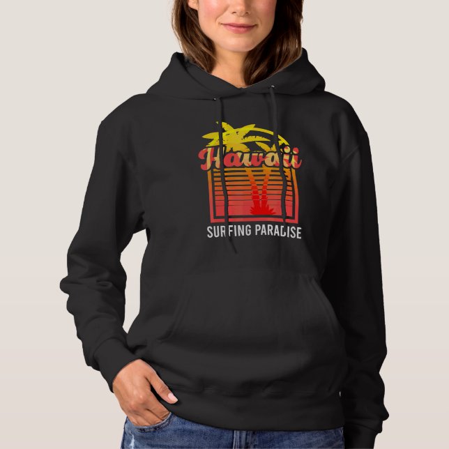 Sudadera Suma de la isla de la playa Hawaii Palm Tree Surfi (Anverso)