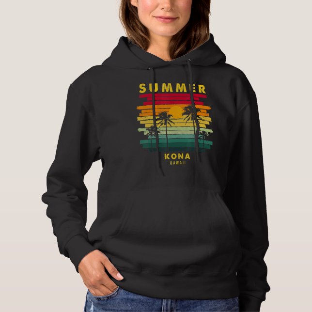 Sudadera Summer Kona Hawaii Beach Sunset Retro (Anverso)