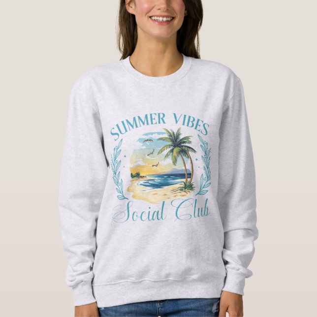 Sudadera Summer Vibes Social Club | Casual Coastal Unisex (Anverso)