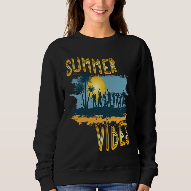 Sudadera Summer Vibes Tropical Beach Party Summer (Anverso)