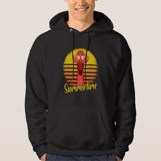 Sudadera Summertime Flamingo Retro Sunset Beach Vacation Fl (Anverso)