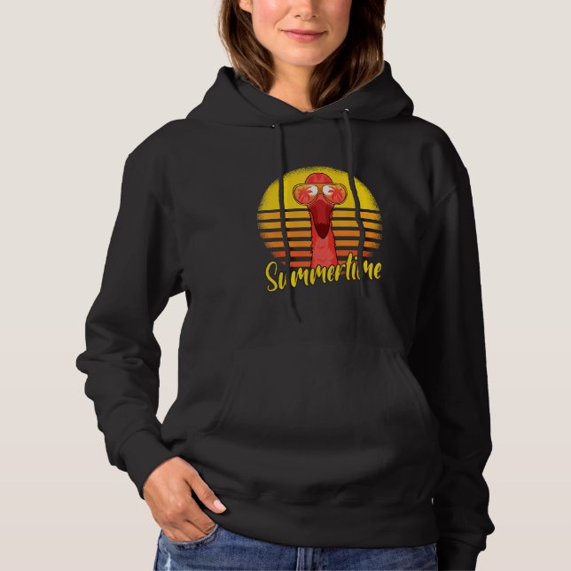 Sudadera Summertime Flamingo Retro Sunset Beach Vacation Fl (Anverso)