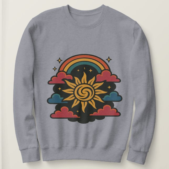 Sudadera Sunburst Reverie - Vintage Daydream (Anverso del diseño)