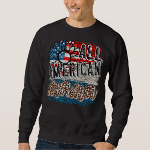 Sudadera Sunflower 4 De Julio Bandera Americana Mamá Retro 
