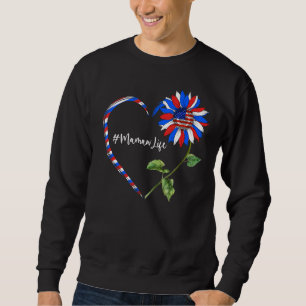Sudadera Sunflower Heart American Mamaw Life Bandera Estado