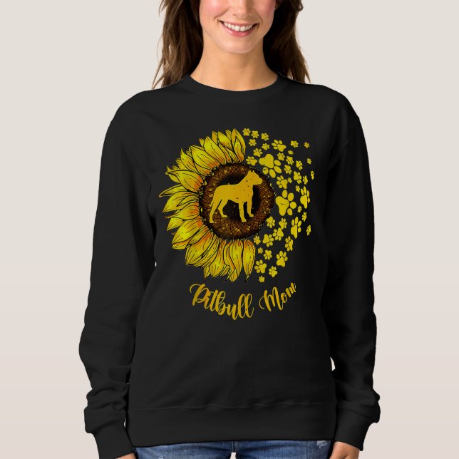 Sudadera Sunflower Pitbull Mom Dog Lover (Anverso)