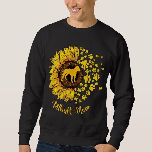 Sudadera Sunflower Pitbull Mom Dog Lover (Anverso)