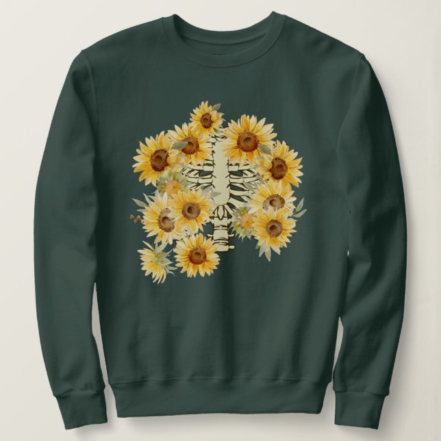 Sudadera Sunflower Skeleton Plant Body Sweatshirt (Anverso del diseño)