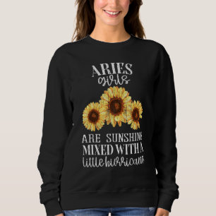 Sudadera Sunflower Sunshine Aries Zodiac Rótulo Chicas Gráf