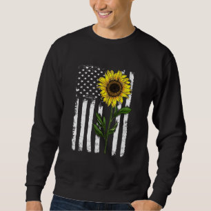 Sudadera Sunflower Sunshine Bandera Estadounidense 4 De Jul
