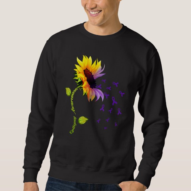 Sudadera Sunflower With Purple Ribbon Epilepsy Awareness Da (Anverso)