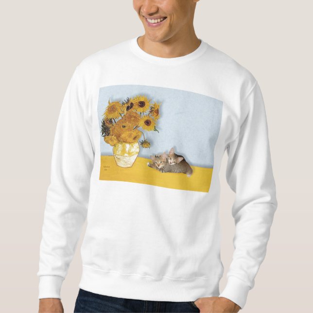 Sudadera Sunflowers - Dos Gatitos Tabby (Anverso)