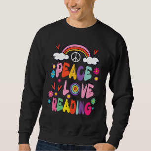 Sudadera Sunflowers Rainbow Hearts Happy Readers Peace Love