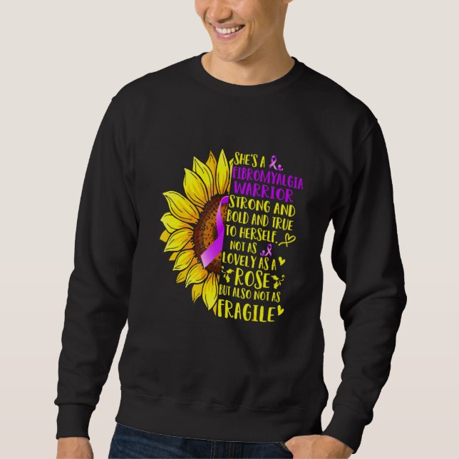 Sudadera Sunflowers Shes A Fibromyalgia Warrior Awaration (Anverso)