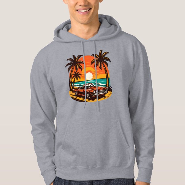 Sudadera Sunset Beach Drive: Escape de verano retro (Anverso)