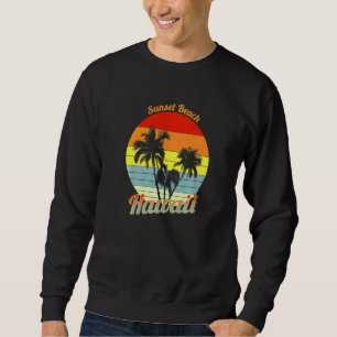 Sudadera Sunset Beach Hawaii Retro Tropical Palm Trees Vaca