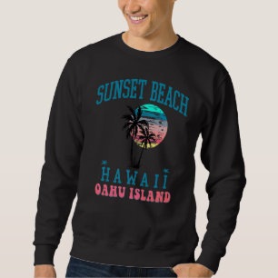Sudadera Sunset Beach Oahu Island Hi Beach Palm Trees Summe