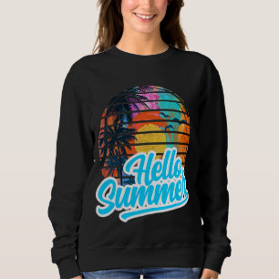 Sudadera Sunset Beach Palm Tree Hello Summer Vacation Holi