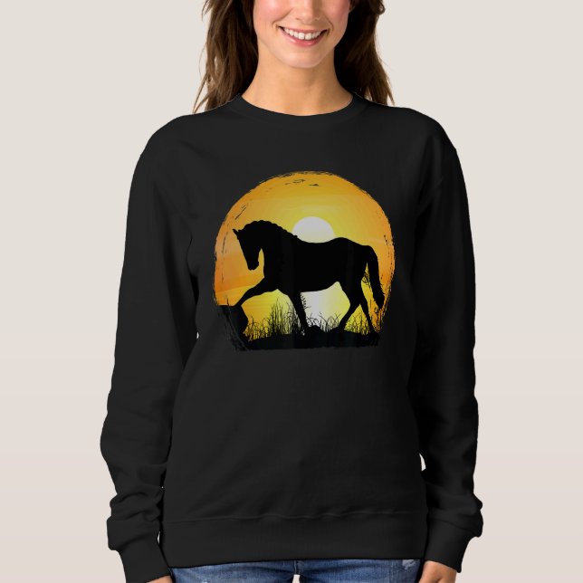 Sudadera Sunset Horse Breed Silhouette   Hanoverian (Anverso)