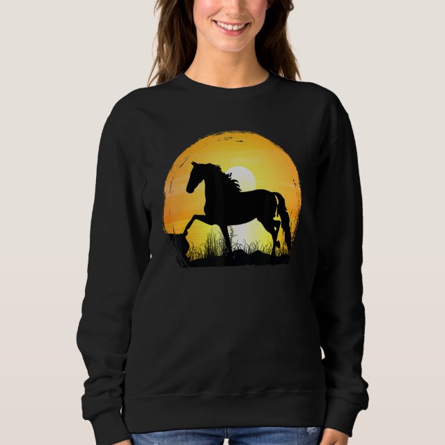 Sudadera Sunset Horse Breed Silhouette   Morgan (Anverso)