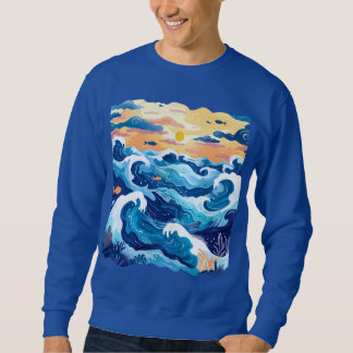 Sudadera Sunset Ocean Waves T-Shirt – Artistic Sea and Sky