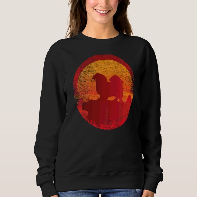 Sudadera Sunset retro de perro de España tibetano (Anverso)