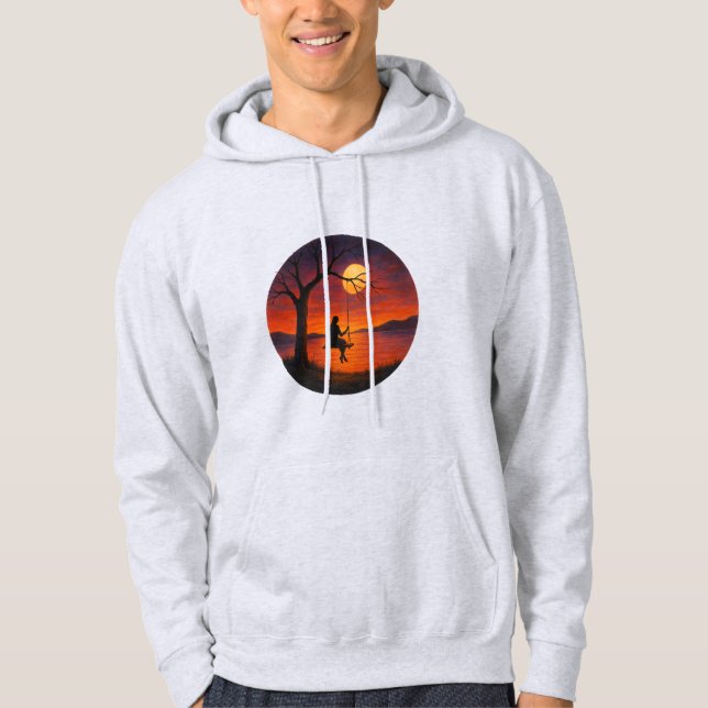 Sudadera Sunset Silhouette Swing Art Adult Hoodie (Anverso)