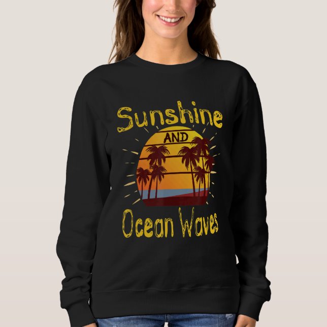 Sudadera Sunshine And Ocean Waves Tropical Palm Trees Summe (Anverso)