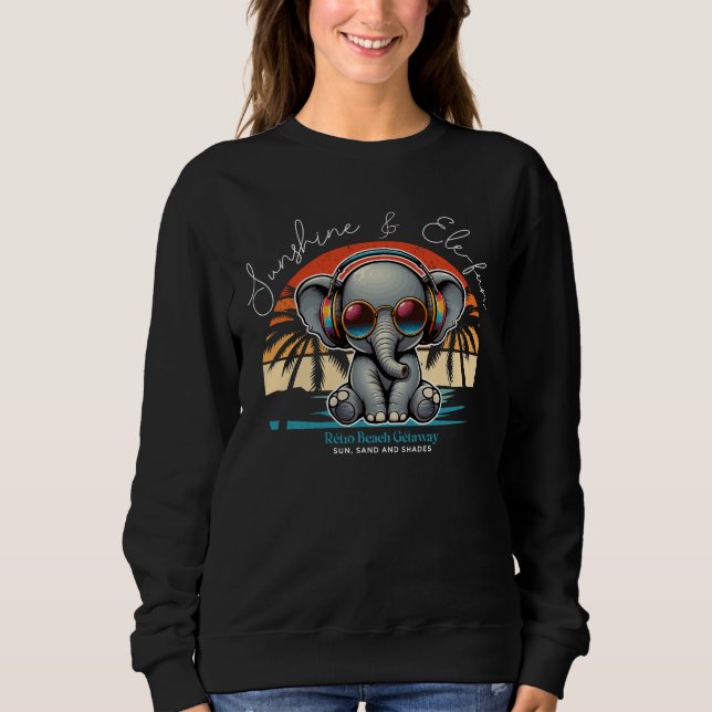 Sudadera Sunshine de primavera y Ele-fun Retro Beach Getawa (Anverso)