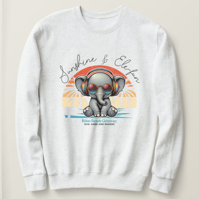Sudadera Sunshine de primavera y Ele-fun Retro Beach Getawa (Anverso del diseño)