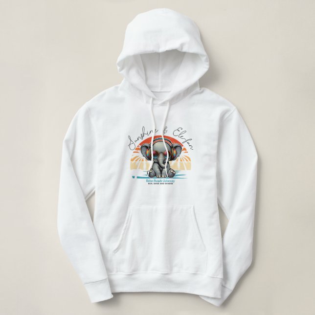 Sudadera Sunshine de primavera y Ele-fun Retro Beach Getawa (Diseño del anverso)