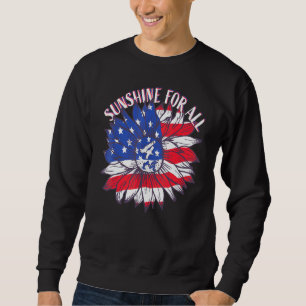 Sudadera Sunshine For All 4 De Julio Sunflower Us Flag Pat