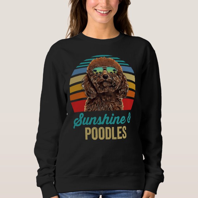 Sudadera Sunshine Poodles Dog Retro Sunset Beach Viaje (Anverso)