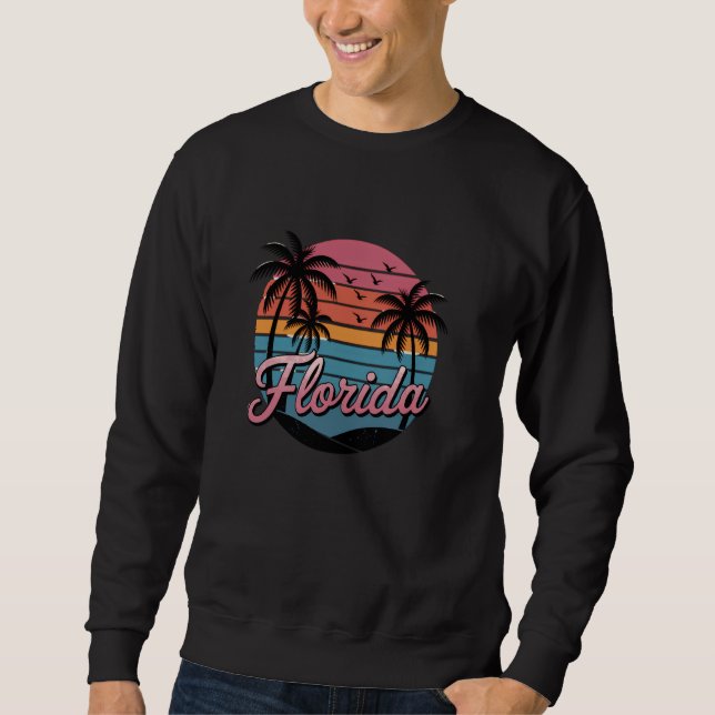Sudadera Sunshine State Florida Sunshine Palm Trees Beach (Anverso)
