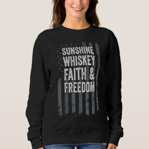 Sudadera Sunshine Whiskey Faith Libertad Bandera Cristiana 