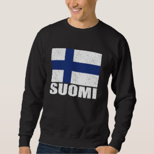 Sudadera Suomi Flag Grunge Vintage Souvenir Finlandia