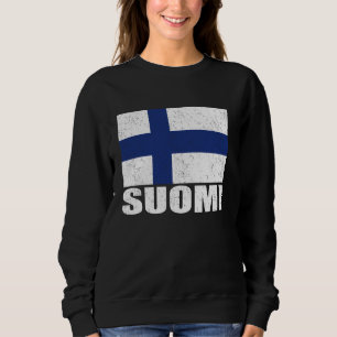 Sudadera Suomi Flag Grunge Vintage Souvenir Finlandia