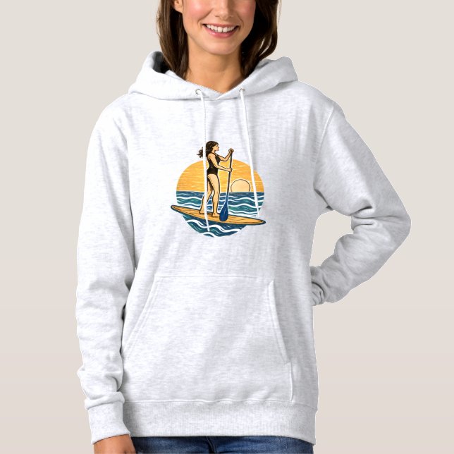 Sudadera SUP Sunset Paddleboard Coastal Life Graphic Print (Anverso)