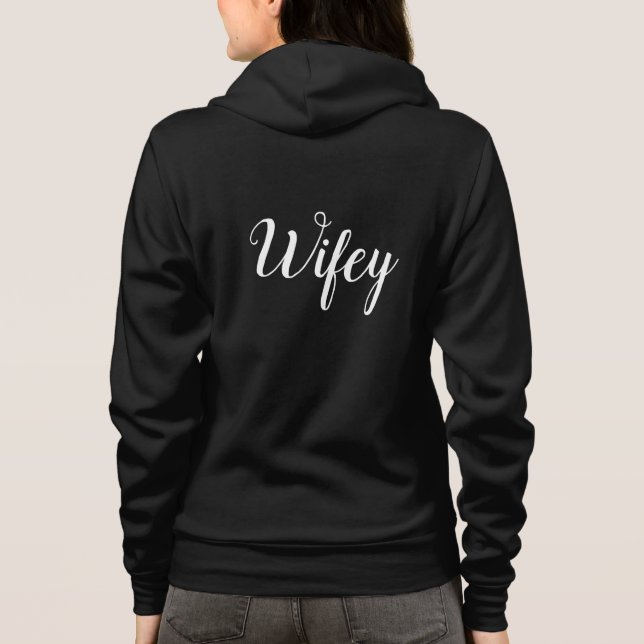 Sudadera Super Cute Wifey Hoody en negro (Reverso)