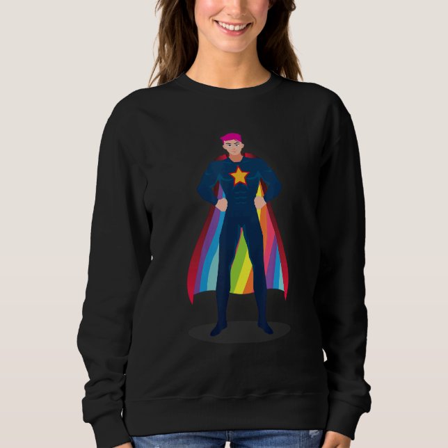 Sudadera Super héroe arcoiris (Anverso)