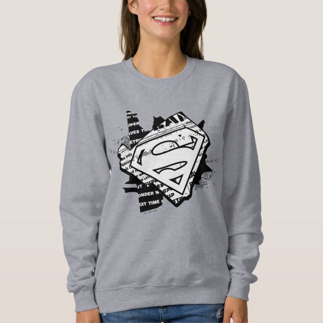 Sudadera Supergirl Newsprint S-Shield (Anverso)