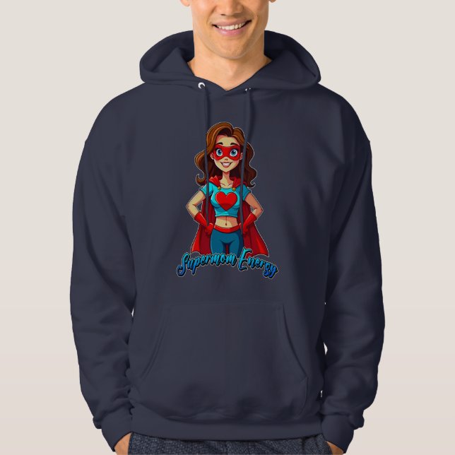 Sudadera Supermom Energy – Strong Mother Illustration (Anverso)