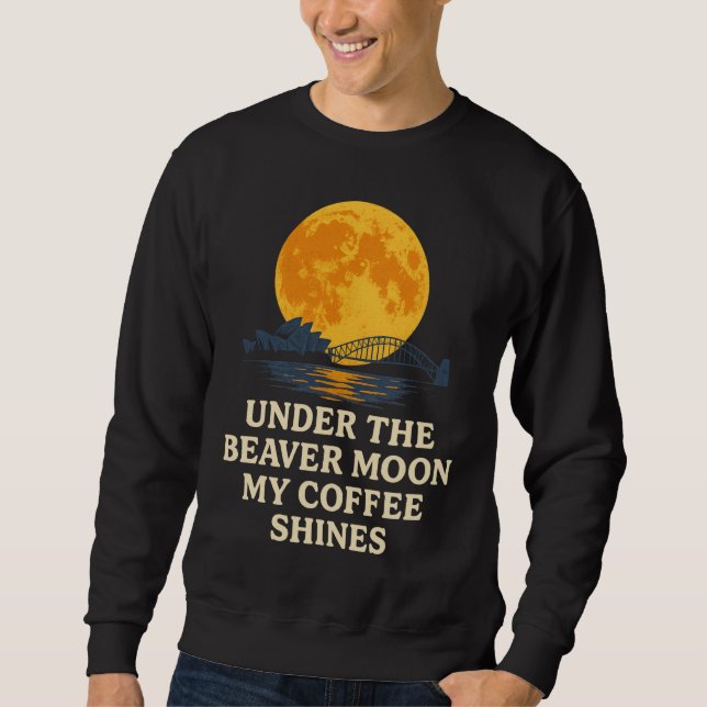 Sudadera Supermoon del castor sobre el café de Sydney Austr (Anverso)