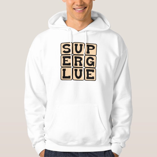 Sudadera Superpegamento, Adhesivo Maravilla (Anverso)