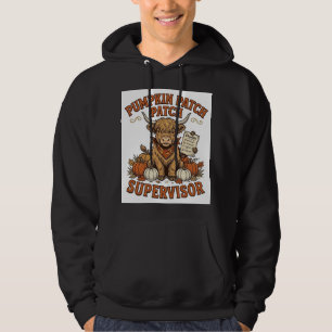 Sudadera Supervisor del Parche de Calabaza Highland Cow Cam
