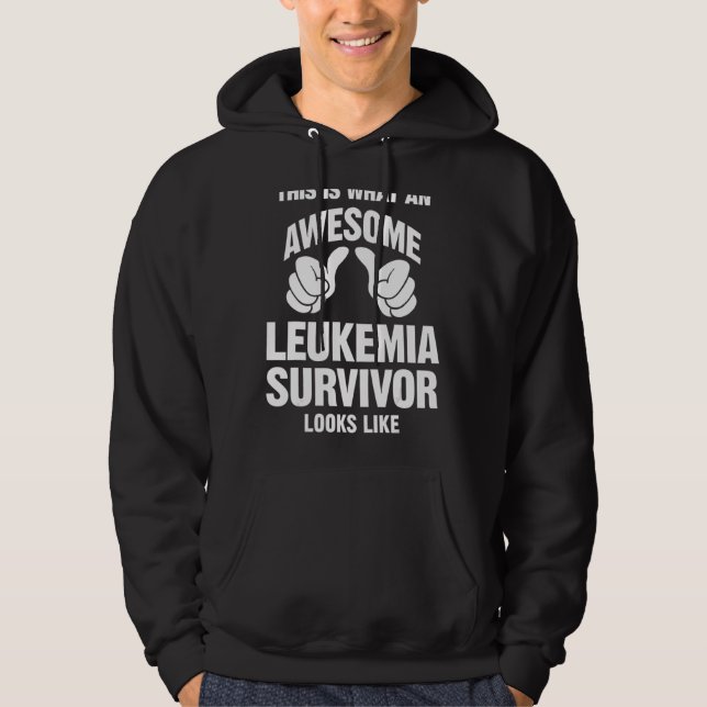 Sudadera Superviviente de leucemia asombrosa parece gracios (Anverso)